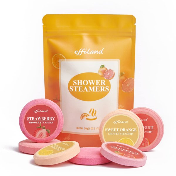 EFFILAND Shower Steamers Aromatherapy-7 Packs Shower Steamers with Essential Oils,Gifts for mom,Self Care and Relaxation Birthday Gifts,Mothers Day Gifts for mom Set