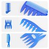 Tbestmax 6 Pcs Hair Comb Styling Set Tail Combs Afro Pick Pik Brushes African American Hair Brush Barber Blue