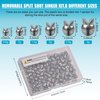 AGOOL Split Shot Fishing Weights Sinkers, 110pcs Reusable Split Shot Sinkers Weights 0.8g-3g（1/35oz-1/9oz） for Freshwater & Saltwater Fishing