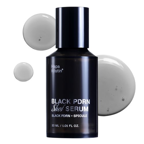 HAPA KRISTIN Black PDRN Shot Serum, Spicule Microneedling for Dark Spots, Uneven Tone, Elasticity, Firming, Glow, Strengthen the Skin Barrier, 1.01 FL OZ