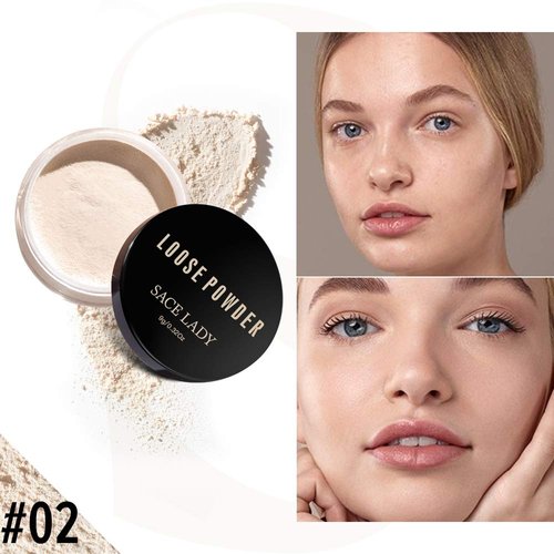 Oil Control Loose Powder Setting Make Up Waterproof Poreless Long Lasting Soft-Matte Face Powder Makeup, 0.32Oz (02)