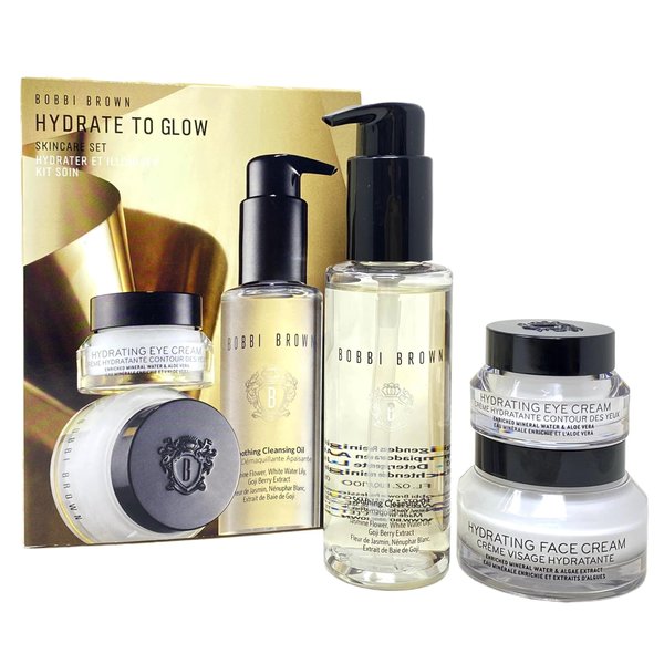 Bobbi Brown Hydrate To Glow 3 Piece Skincare Gift Set - Cleansing Oil - Eye Cream - Face Cream