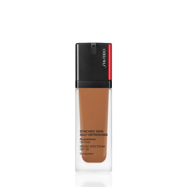 Shiseido Synchro Skin Self-Refreshing Foundation SPF 30, 220 Linen - Medium, Buildable Coverage + 24-Hour Wear - Waterproof & Transfer Resistant - Non-Comedogenic