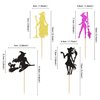 Ercadio 24Pcs Halloween Witch Cupcake Toppers Glitter Colorful Witch Cupcake Picks for Halloween Theme Baby shower Kids Birthday Party Supplies