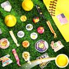 122 Pcs Softball Party Favors Softball Gifts for Girls and Boys, Include Softball Bracelet Drawstring Softball Bag Foam Mini Softball Ball Hair Ties Button Badges and Softball Stickers for Team