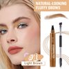 Generic Eyebrow Pen, 2024 New 3D Waterproof Microblading Eyebrow Pencil, Magical Upgraded Eye Brow Pencils with 4 Fork Tip & Spoolie Brush for Hair - Light Brown