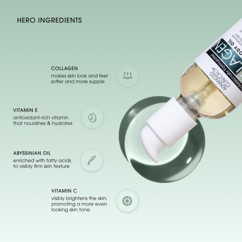 Advanced Clinicals Firming Collagen Body Oil Skin Care Moisturizer | Massage Body Oil | Tighten, Firm, & Hydrate Collagen Oil For Scars, Wrinkles, Crepey Skin, & Stretch Marks, 3.8 Fl Oz