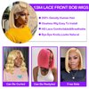 Gemlong Blonde Bob Wig Human Hair 613 Lace Front Bob Wigs Human Hair 13x4 HD Transparent Lace Front Wigs Human Hair Pre Plucked With Baby Hair Glueless Short Straight Bob Wigs for Black Women 10 Inch