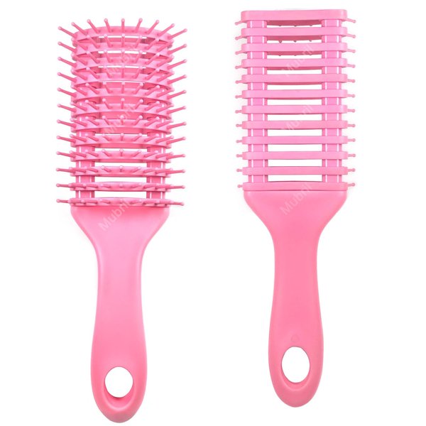 Mubril Vented Detangling Hair Brush丨Faster Blow Drying Hair Brush丨Wet & Dry Scalp Massager for All hair types丨Glides Through Tangles Ease for Men & Women & Children & Kids (Pink)