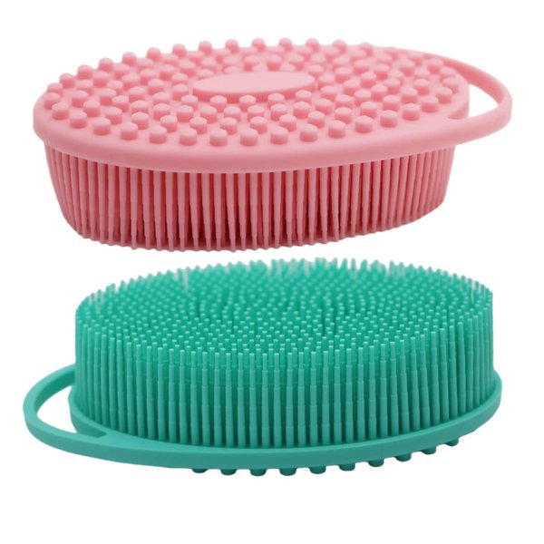 Higoney 2Pack Silicone Body Scrubber - Multifunctional Body Bath Back Brush, Back Scrubber Shower Scrubber for Body Deep Cleaning and Exfoliation, Soft Silicone Loofah Suitable for All Skin Types