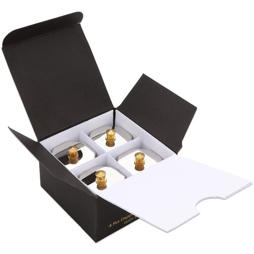 Beauticom Crystal Glass Dappen Dish for Acrylic Nail Dip Powder, Monomer, and Nail Polish Remover (Octagon Shape w/Stainless Steel Lid, 4 Pieces)