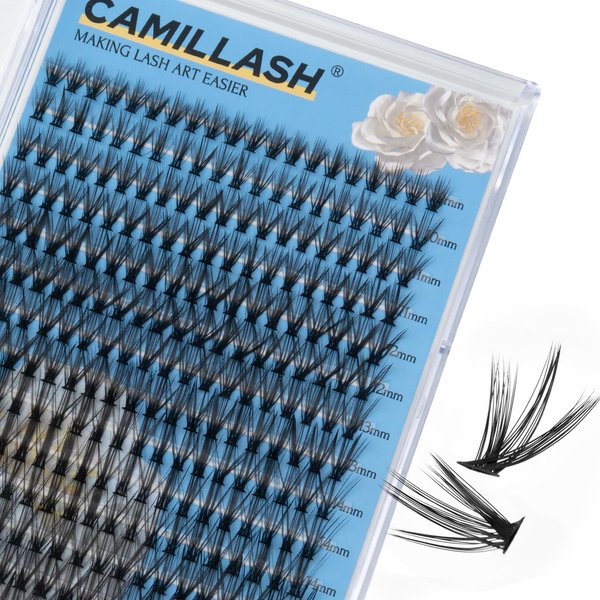 𝘾𝘼𝙈𝙄𝙇𝙇𝘼𝙎𝙃 280pcs Lash Cluster Kit, Volume DIY Eyelash Extensions Fluffy Individual D Curl Lashes 30D-10-16mm