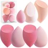 Pink Makeup Sponges 7 Pcs Set, Latex-Free Beauty Sponge for Blending, Makeup Sponges for Foundation Liquid Cream and Powder. Blender for Enhanced Make Up Application, Vegan and Cruelty Free