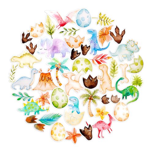 Navy Peony Fun Dinosaur Stickers for Kids (44 Pack) - Small, Cute, Waterproof and Durable | Assorted Animal Decals for Party Favors, Laptops, Water Bottles