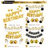 iPartycool 24pcs Happy Birthday Balloons, Birthday Decorations, 3D Gold Premium Foil Letter Happy Birthday Banner with 6pcs Star Balloons for Kids Men Women Adults Birthday Party Decorations Supplies