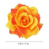 Frcolor Artificial Big Rose Flower Hairpin Hair Clips Flower Brooch for Women Party (Orange)