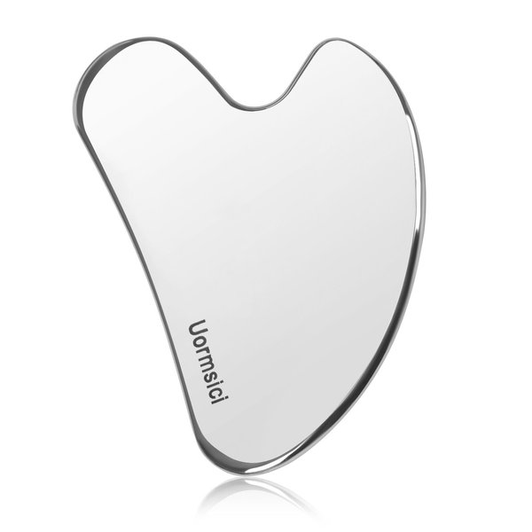 Uormsici Metal Gua Sha Facial Tools, Guasha Tool for Face, 100% 304 Stainless Steel Gua Sha Tool, Premium Guasha Set for Face, Body and Face Gua Sha Stone for Tighten Skin