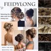 FeidyLong 2 PCS Messy Bun Hair Piece Wavy Curly Scrunchies Synthetic Chignon Ponytail Hair Extensions Thick Updo Hairpieces for Women Girls(Light Auburn mix Darker)