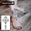 INKARTLINK Temporary Tattoos, Semi Permanent Tattoos Adult Art Designs Waterproof Temporary Tattoos Party Favors Tattoo Stickers Realistic, No Adhesive, Lasts 1-2 Weeks Black (Henna 3)