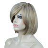 Aimole 8" Short Straight Bob Wigs with Cute Bangs Women Hair Natural Synthetic Wig(H16-613 Brown with Highlights)