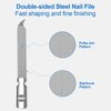 Metal Nail File for Natural Nails, Stainless Steel Nail Files with Sharp Pointed Tip Fingernail File Sheath Case Double Sided Curved Reusable Nail File Manicure Tools Home Salon Travel Use Men Women