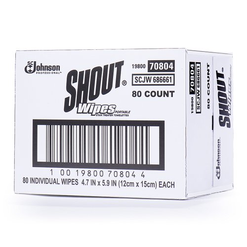 Shout Wipe & Go Stain Remover Wipes, 80 Count