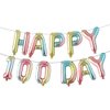 Alphabet Letters Foil Balloons Set Happy 100 Day banner Baby shower birthday Party Decoration Supplies (Rainbow)