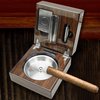 OYHBO Wooden Cigar Ashtray Set with Cutter and Punch High Glossy Folding Compact Collection Gift