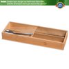 guiogc Bamboo Silverware Drawer Organizer, Kitchen Small Silverware Organizer, Utensil Tray Holder, Cutlery Tray for Spoons, Forks, Knives, Suitable for a family of 2-4