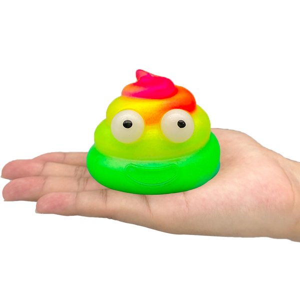funnysquee Rainbow Poo Squishies Stress Relief Toy, Poop Stretch and Squeeze Toys for Kid Adults Fool's Day Prank Stress Ball Gift Party Favor