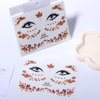 Autumn Face Sticker Yelllow Orange Maple Leaf Temporary Tattoos Sticker Glittery Face Body Tattoos Party Makeup Self AdhesiveThanksgiving Party Supplies