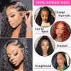 28 Inch Deep Wave Lace Front Wigs Human Hair 180% Density Curly Lace Front Wig Human Hair Wigs for Black Women 13x4 HD Lace Frontal Glueless Wigs Human Hair Pre Plucked With Baby Hair Natural Color