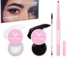 VIOLA HOUSE Eyebrow Soap Kit,Brows Styling Soap,Brow wax, Eyebrow Setting Gel+Eyebrow Tinted Gel+Eyebrow Pren+Eyebrow Brush. (Black)