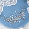 Unsutuo Crystal Bridal Headband Silver Rhinestone Leaves Wedding Hair Vine Pearls Bride Hair Pieces for Women and Girls(Silver)