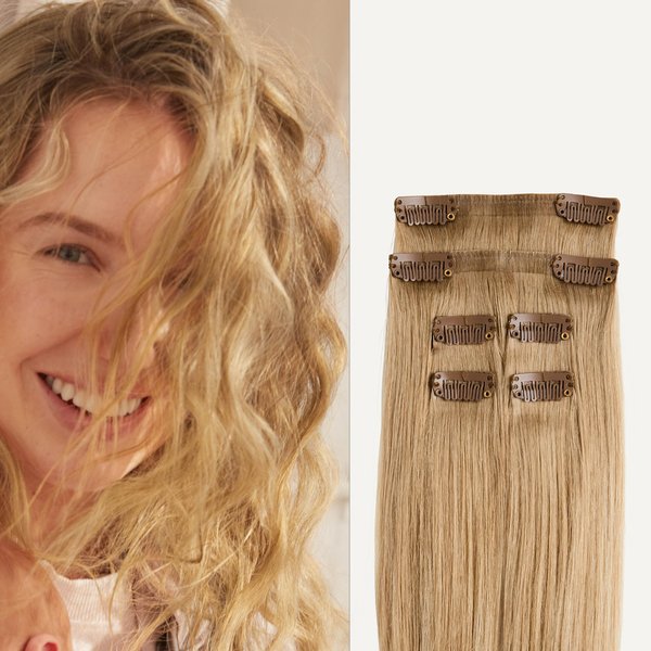 Luxy Hair 16" Dirty Blonde Balayage Thinning Hair Fill-Ins Clip-In Hair Extensions (80 grams) 100% Remy Human Hair, Coverage for Thinning Hair, 6-Piece Set, Blends Easily
