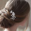 Jakawin Bride Wedding Hair Comb Crystal Hair Piece Rhinestone Bridal Hair Accessories for Women HC042 (Silver)