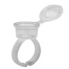 Tovip 50pcs/Lot Microblading Pigment Tattoo Ink Ring Cups with Cover Cap for Permanent Makeup Eyebrow Glue Holder Container Tools Supplies (White)