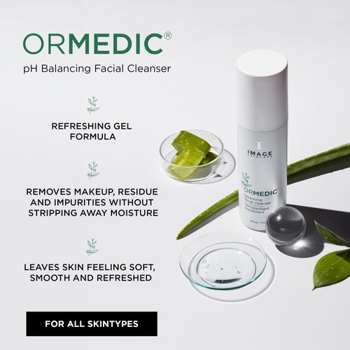 IMAGE Skincare, ORMEDIC pH Balancing Facial Cleanser, Hydrating and Mild Foaming Face Wash with Aloe Vera, 6 fl oz