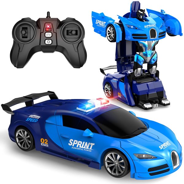 SnowRap Remote Control Car, RC Cars One-Click Becoming Robot Transforming Toys Car for Boys 8-12, 4-7, Smooth Deformation, Demo Mode, 360° Rotation, 2.4GHZ, Toys for Christmas Day, Kids