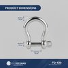 Five Oceans 5/8 Screw Pin Bow Shackles, Stainless Steel Anchor Shackle for Boat, Sailboat FO430