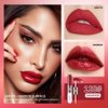 KQueenest Matte Liquid Lipstick with Clear Lip Gloss Mirror, Dual Ended Lip Color Long Lasting Non Sticky Lip Stain High-Pigment Burgundy Lip Stick Double Effect 24 Hour Superstay Lip Makeup