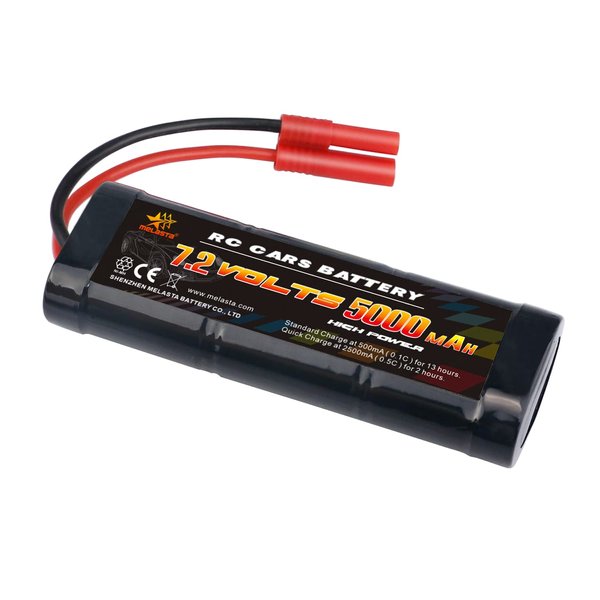 melasta 7.2V 5000mAh NiMH RC Battery Pack Compatible with Banana Connector for Redcat Racing Vehicles