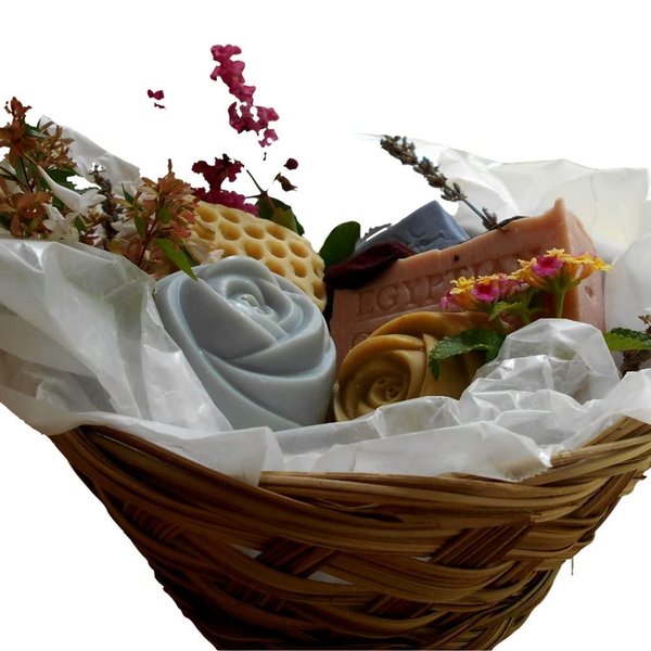 Natural Handcrafted Soap - Artisan Five Piece Gift Basket Soap Handmade!