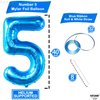 KatchOn, Giant Blue Five Balloon Number - 40 Inch | Number 5 Balloon, 5th Birthday Decorations for Boys | Blue 5 Shark Birthday Balloons | 5 Year Old Balloon for 5 Year Old Boy Birthday Decorations