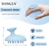 SHINLEA Silicone Scalp Massager Shampoo Brush, Head Scrubber with Soft Bristles for Hair Growth, Scalp Exfoliator for Dandruff Removal, Wet Dry Hair Brush for Scalp Care, Blue
