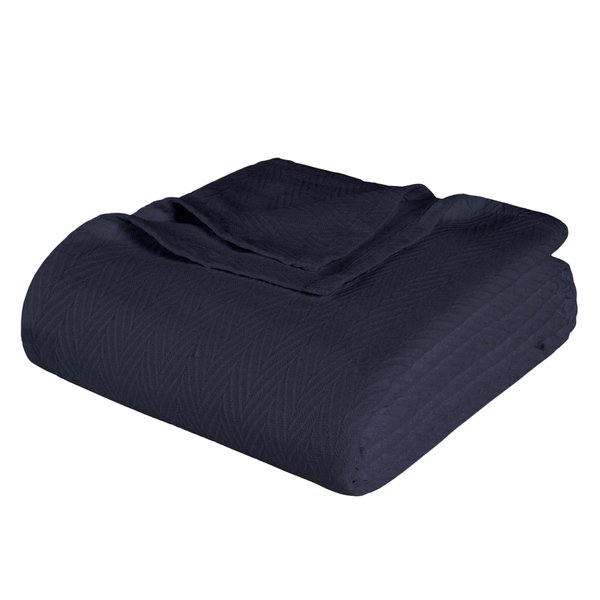 Superior 100% Cotton Blanket Oversized Throw, Woven Blanket for Couch, Bed, Bedding, Farmhouse, Home Essentials, Cute and Cozy Bohemian Blankets, Herringbone Weave, Throw, Navy Blue