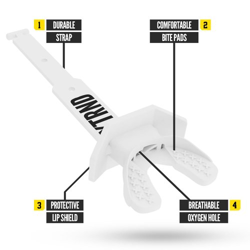 Nxtrnd Two Football Mouth Guard, Football Mouthpiece with Strap, Fits Adult & Youth (White)