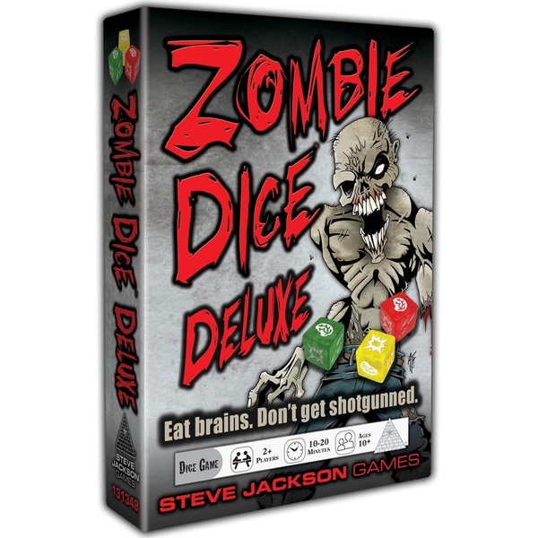 Zombie Dice Deluxe Dice Game, Adults and Family, Fast Pace Dice Game, Zombie Apocalypse Theme, Ages 10+, For 2+Players, Average Play Time 10-20 Minutes, From Steve Jackson Games,Red