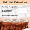 SilkStrands Halo Hair Extensions 20 Inch Invisible Wire Hair Extensions with 4 Secure Clips Copper Red Hair Extensions Adjustable Long Wavy Hair Extensions for Women Upgrade Secret Hairpiece for Women