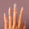 Rumtock Women Manicure Nail Cap Statement Crystal Beads Ring Jewelry for Women Girls